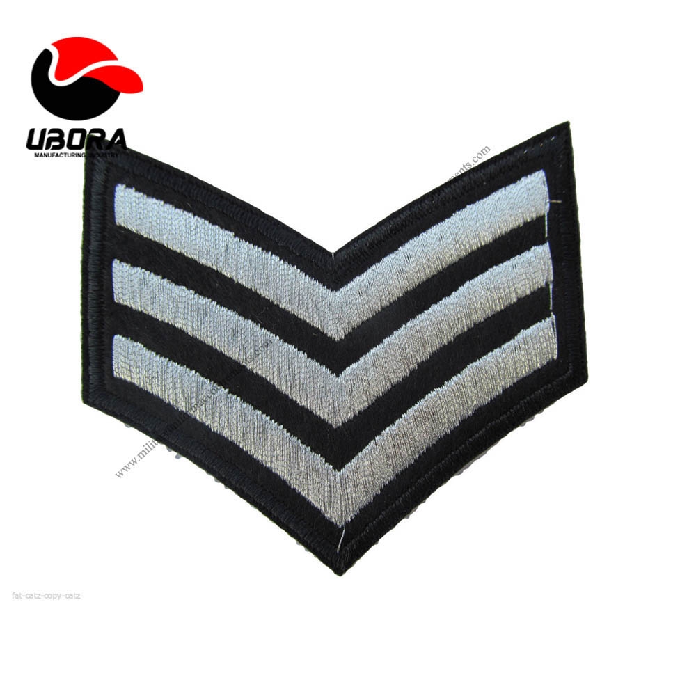 EMBROIDERY CLOTH STRIPES IRON CROSS WINGS US SEW ON PATCH silver color 